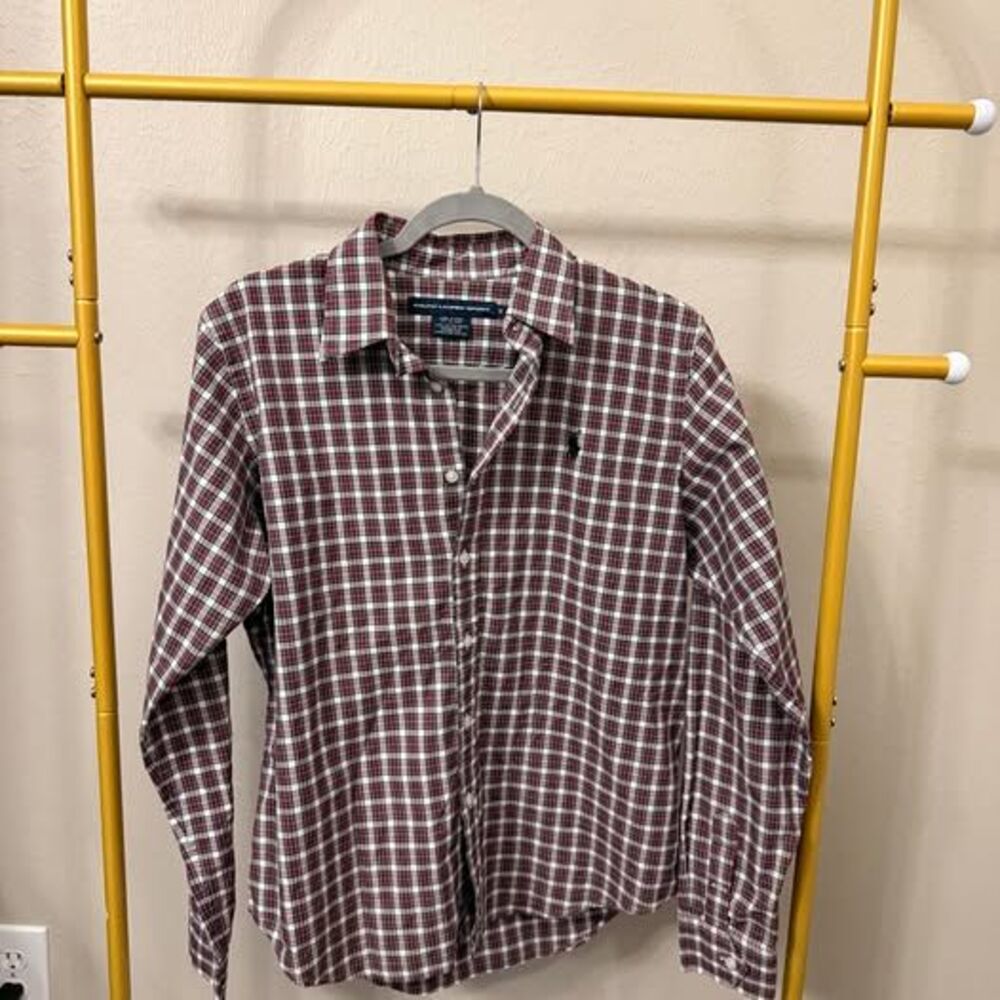 Plaid POLO RALPH LAUREN SPORT Long Sleeve Button Down Shirt – Youth